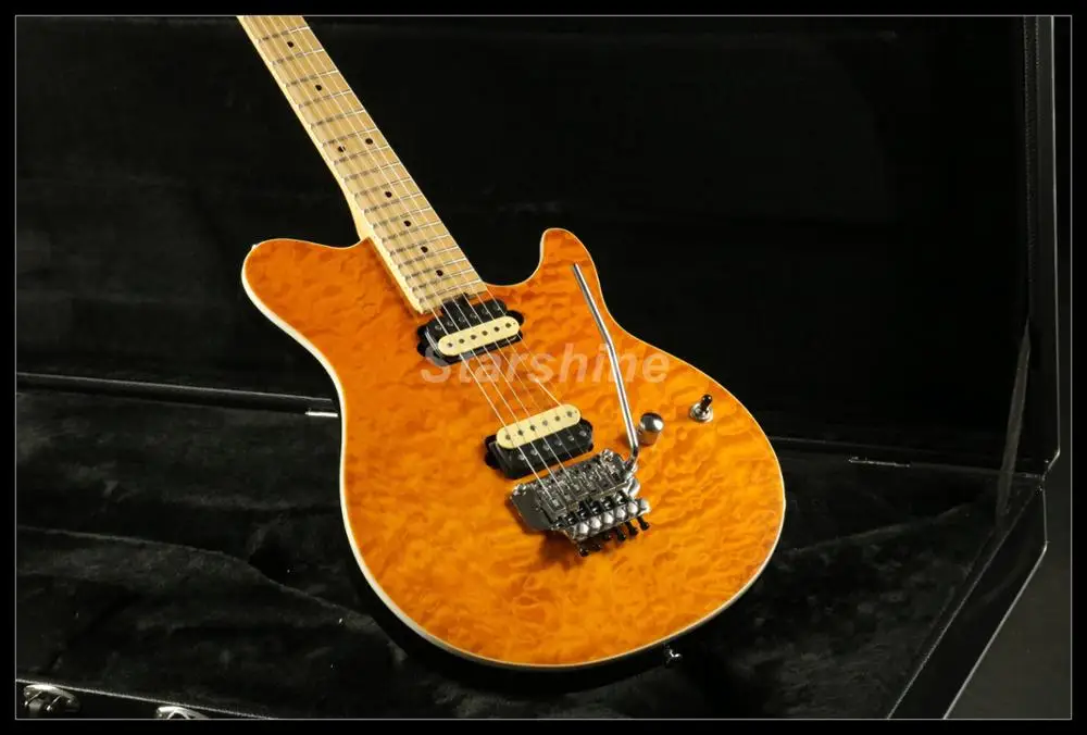 

Ernie Ball Music man AXis eletric guitar AAAAA grade quilted maple top bridge Free Shipping