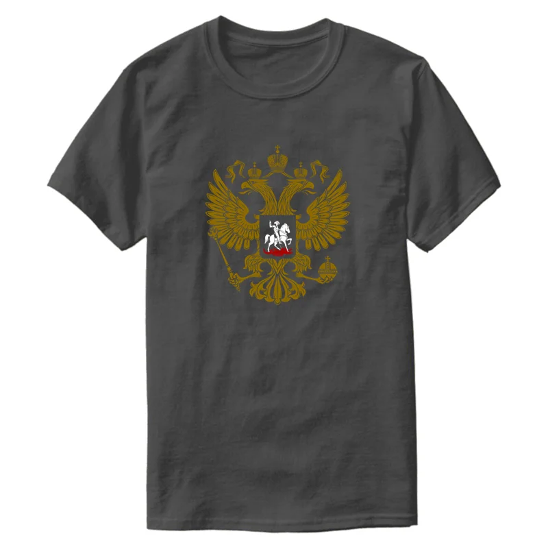 Новая повседневная футболка с изображением российского герба оружия модель 2020