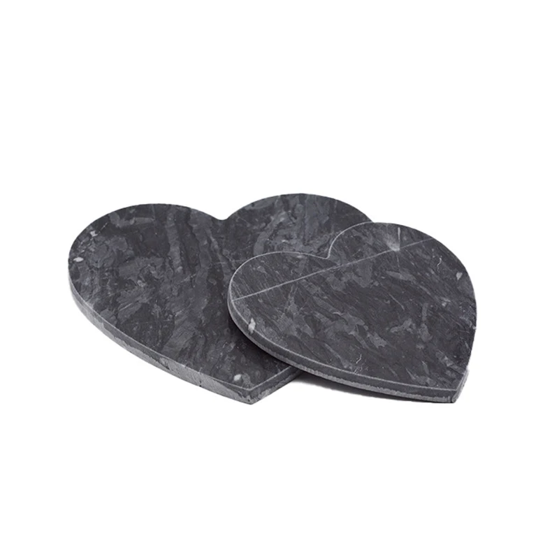 

Heart-shaped marble plate coasters natural rock insulation coasters stone tray
