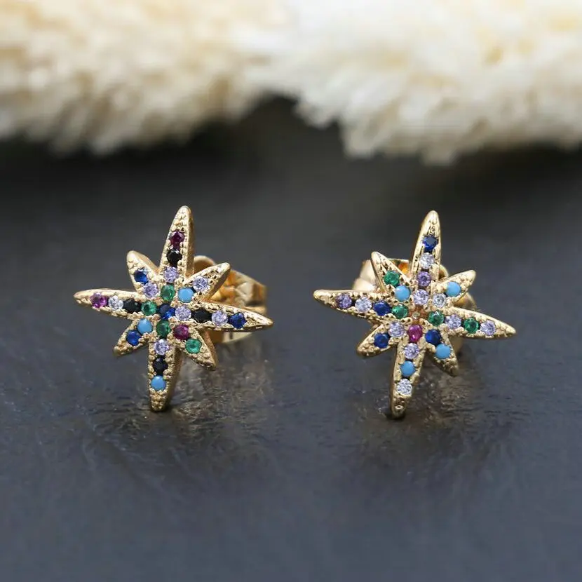 Earrings Star BPPCCR богемные блестящие хрустальные серьги от сглаза для женщин серьги золотистого цвета женские ювелирные изделия подарок Mujer Brinco - Окраска металла: Earrings Star