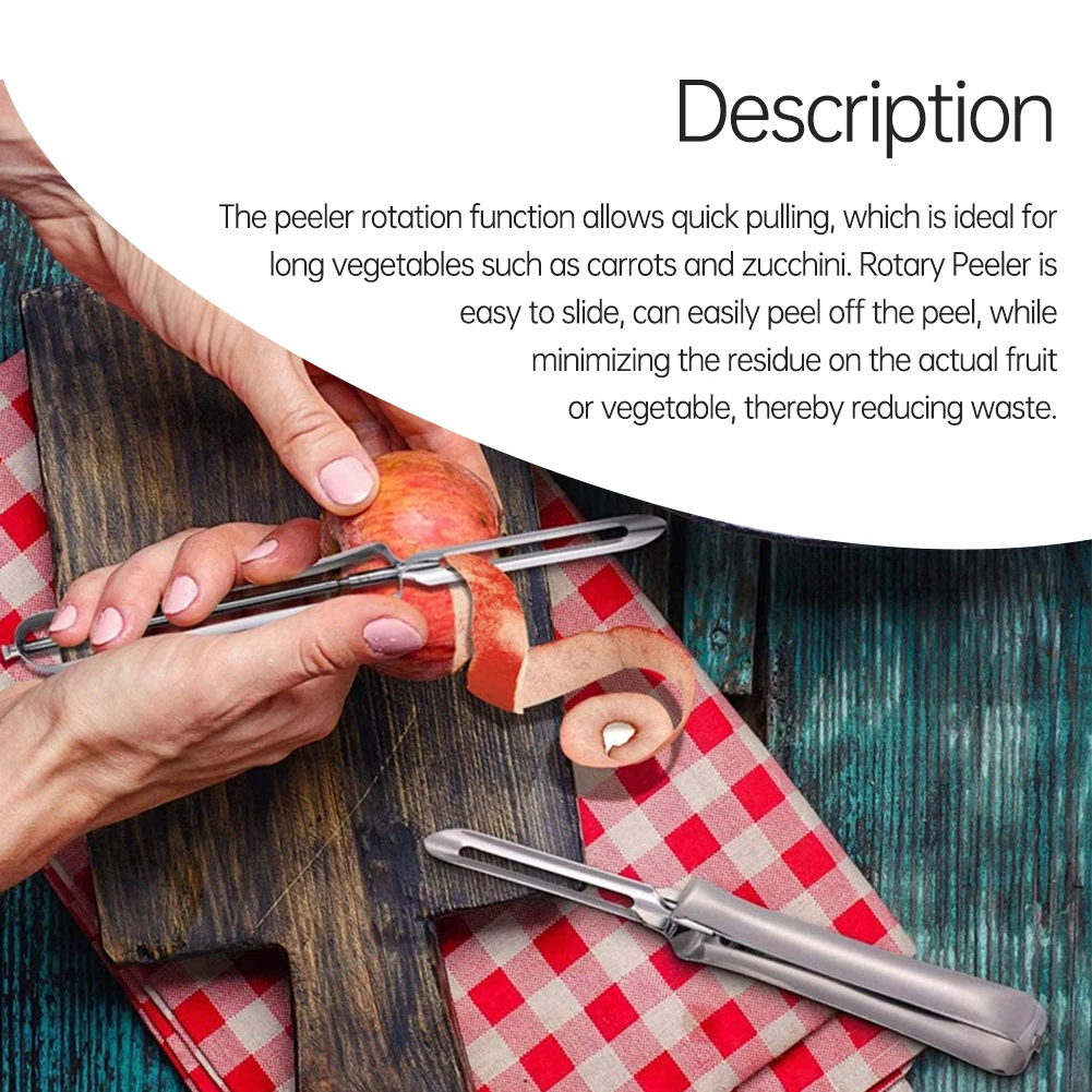 

Rotary Peeler Stainless Steel Vegetable Peeler Safety Handle One-Word Planing Kitchen Peeler Tool Fruit Vegetable Potatoes Fruit
