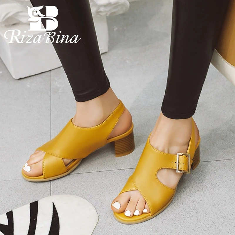 RIZABINA/женские Босоножки с открытым носком обувь ремешком на щиколотке и