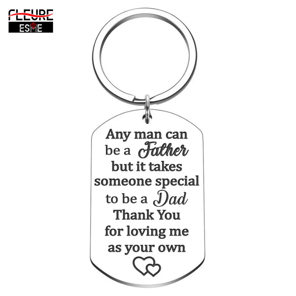 

Father Day Gifts for Step Dad Keychain Birthday Gifts for New Dad Thank You for Loving Me As Your Own Wedding Gift for Father