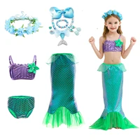 girls little princess ariel dress sling dress panties tail girl ariel clothes mermaid princess dress summer style girls swimsuit