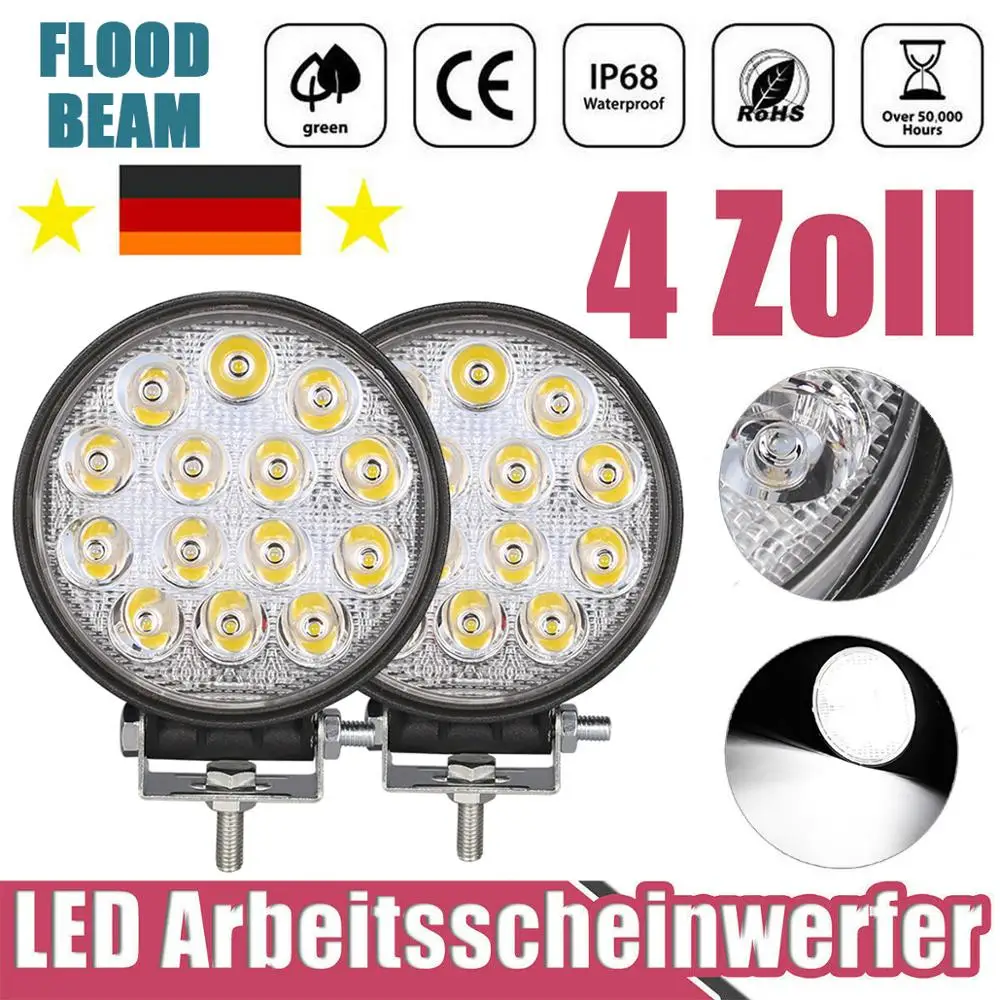 

4"INCH 42W LED Work Light Bar Flood Combo Pods Driving OffRoad Tractor 4WD 12V