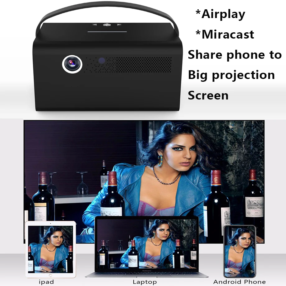 Smartldea Новый 4K 3D V7 проектор android wifi bluetooth proyector портативный домашний умный