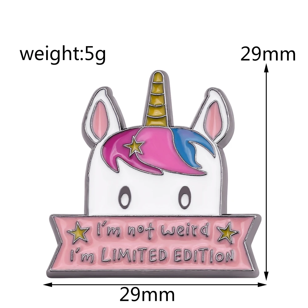 Эмалированная брошь на лацкан с радужной лошадкой единорогом милое мультяшное