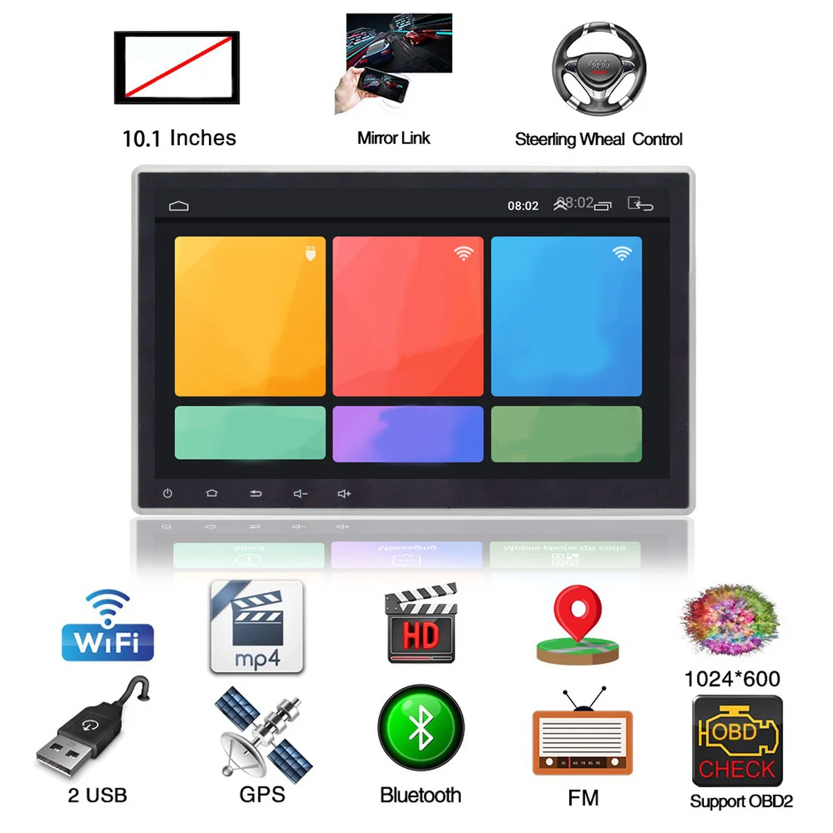 Автомобиль 10 1 дюймов Радио Din Android 8 GPS навигация WIFI Bluetooth Авто стерео