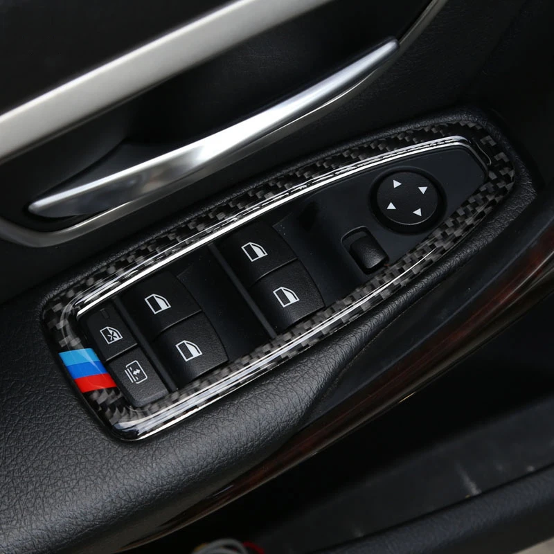

Carbon Fiber Car Door Armrest Widow Glass Lifter Button Frame Decorative Cover Trim For BMW 3 4 Series 3GT F30 F31 F32 F34 F36