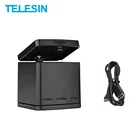 Многофункциональное зарядное устройство TELESIN для аккумуляторов, зарядное устройство 2 в 1 для GoPro Hero 8 7 6 5, аксессуары черного цвета