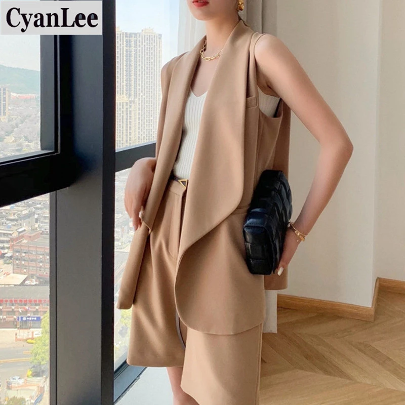 Женский элегантный кардиган жилет с отложным воротником без рукавов и