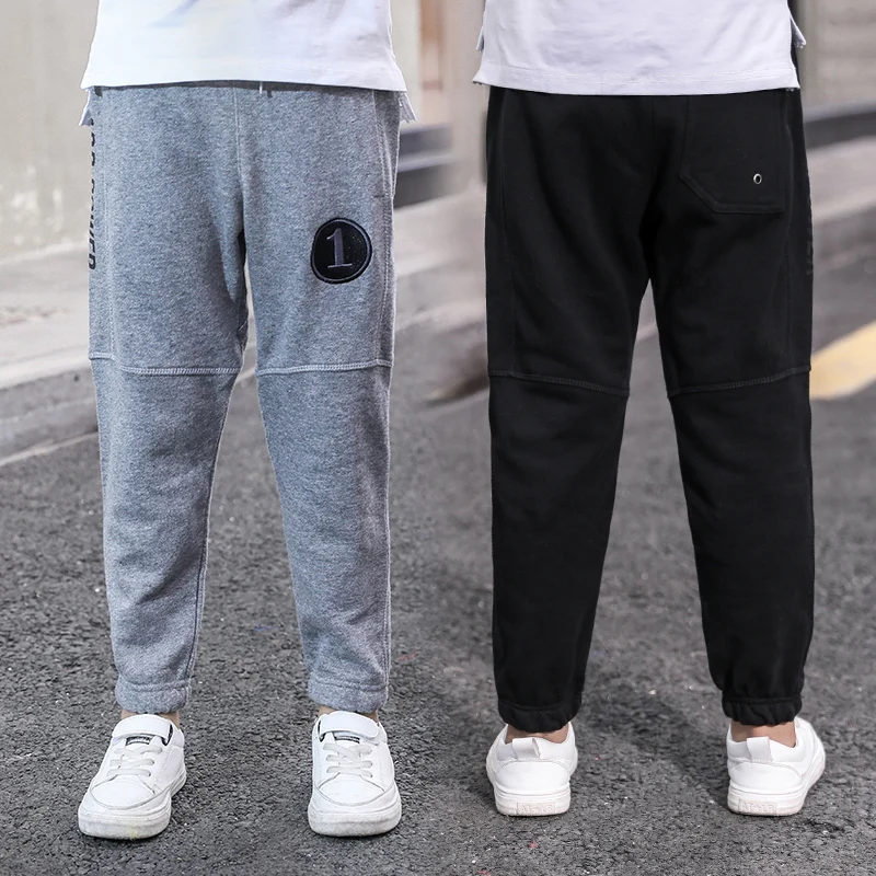 Штаны для мальчиков детские штаны бега спортивные осень 2019 г. вязаные однотонные