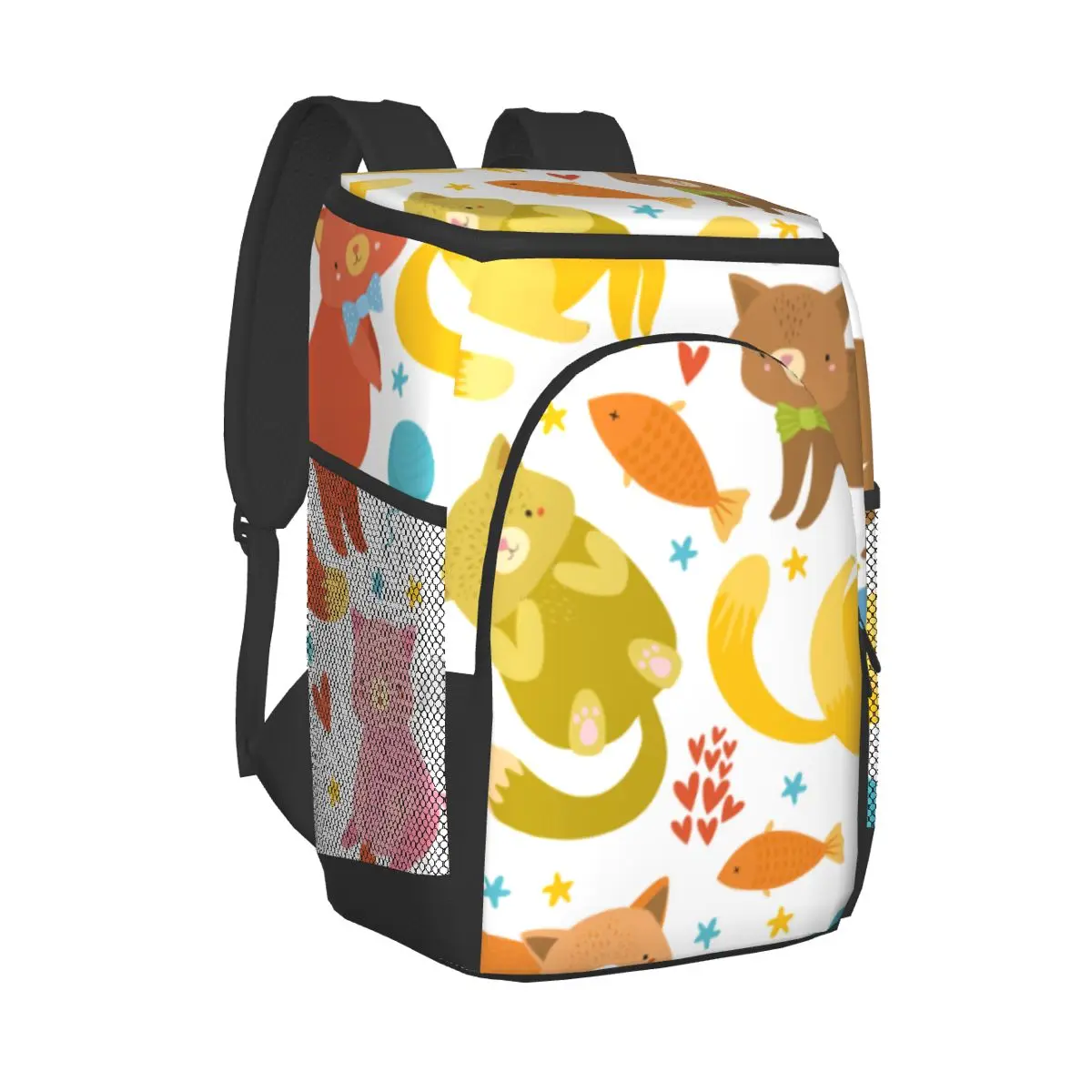 

Терморюкзак с мультяшными кошками, водонепроницаемая сумка-холодильник, большая изолированная сумка, рюкзак для пикника, пакет для холодил...