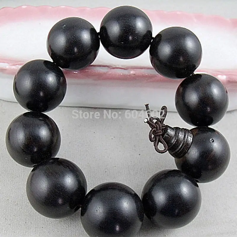 

25mm Ebony Beads Tibetan Buddhism Bracelet