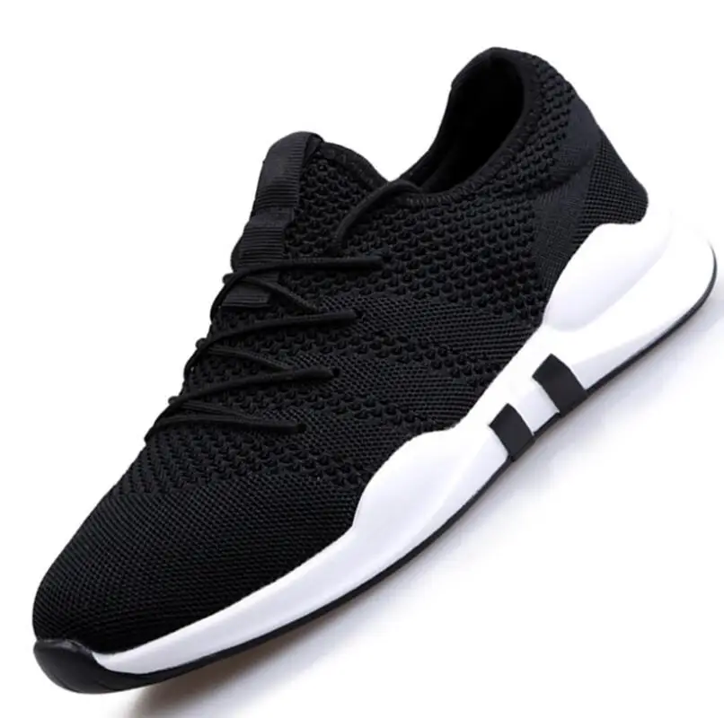 Весенне-летняя модная мужская повседневная обувь Белая дышащая на шнуровке