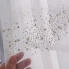 Роскошные красивые 3D жемчужные серия серые тюлевые шторы для спальни бриллианты ярко-белые прозрачные для окна гостиной кухни