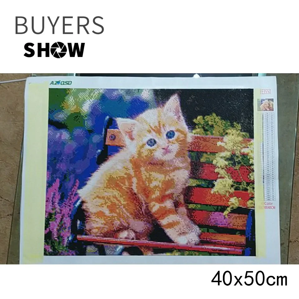 AZQSD Алмазная мозаика кошка картина животные Стразы Сделай Сам квадратная круглая