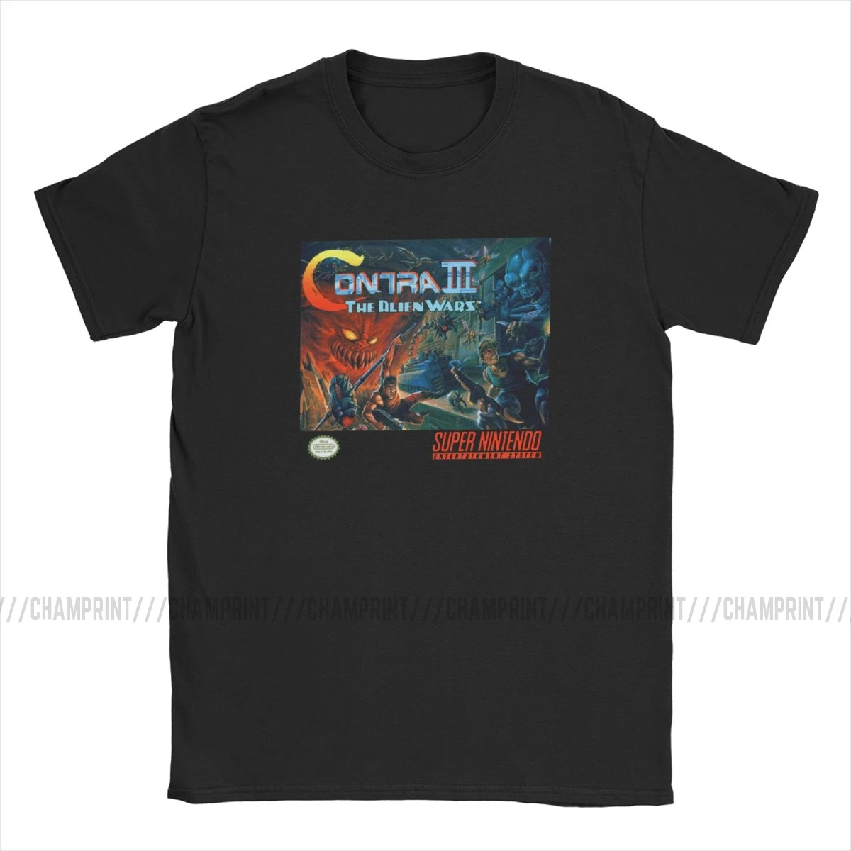 Men Contra III - Alien Wars T Shirts NES Retro Video Game Cotton Tops Funny Short Sleeve Crew Neck Tee Shirt 4XL 5XL 6XL T-Shirt | Мужская