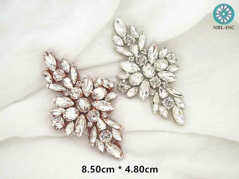 (2 шт./лот) серебристый золотой Хрустальный свадебный пояс свадебная аппликация