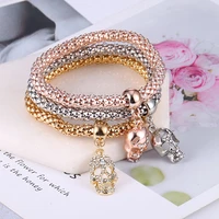 bohopan 3pcsset snake elastic bracelet for women golden silver rose gold vintage adjustable charm bangles fashion jewelry 2019