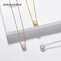 ainuoshi 100 925 sterling silver 1 carat d color moissanite pendant necklace women sparkling wedding moissanite diamond jewelry