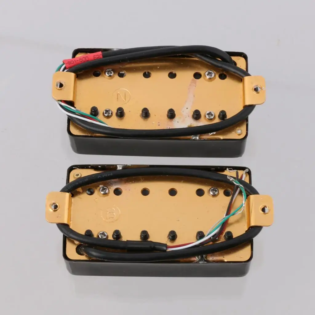 

1 Set Guitar Humbucker Pickup Black (Neck&Bridge) Brass Base Plate for Electric Guitar Parts
