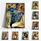 Картина на холсте с супергероями Марвел, комикс, Человек-паук, Мстители, ретро постер, настенные художественные картины для гостиной, домашний декор