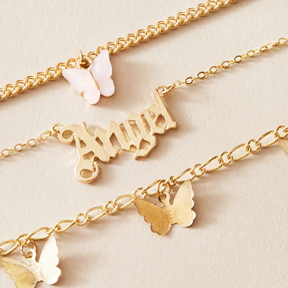 

2021 Newest Butterfly Gold Silver Color Anklets For Woman Girls Sexy Barefoot Sandal Beach Foot Chains Bracelet For Party Daily