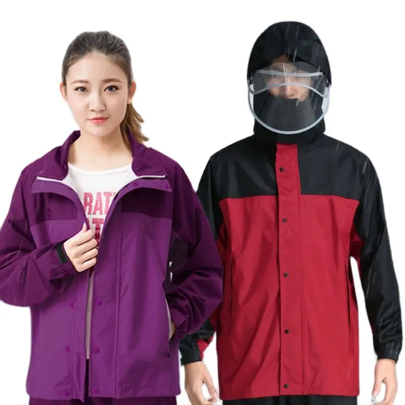 

Thickened Nylon Motorcycle Raincoat Women Jackets Waterproof Male Rain Pants Rain Coat Men Poncho Split Rainwear Impermeable