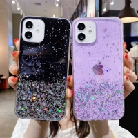 star glitter silicone case for iphone 5 5s 6 6s 7 8 plus xr xs soft epoxy tpu clear back cover coque iphone 11 12 pro max new