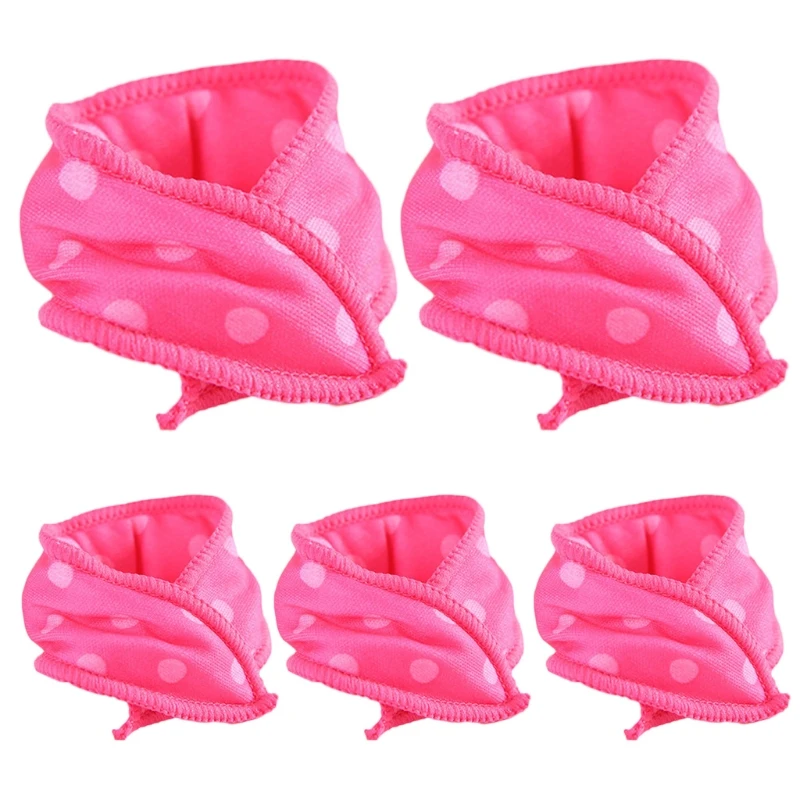 

5Pcs Hair Curlers Sleeping Pillow Hair Rollers Polka Dot Sponge Styling Tools