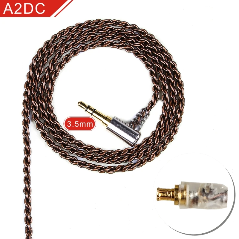 A2DC 3.5mm Bronze FDBRO DIY 3,5 мм кабель для наушников 0,78 мм 2Pin провод для 1964 W4R UM3X ES3 ES5 кабель для наушников MMCX/2PIN/IE80/IM/A2DC Кабо - Цвет: A2DC 3.5mm Bronze