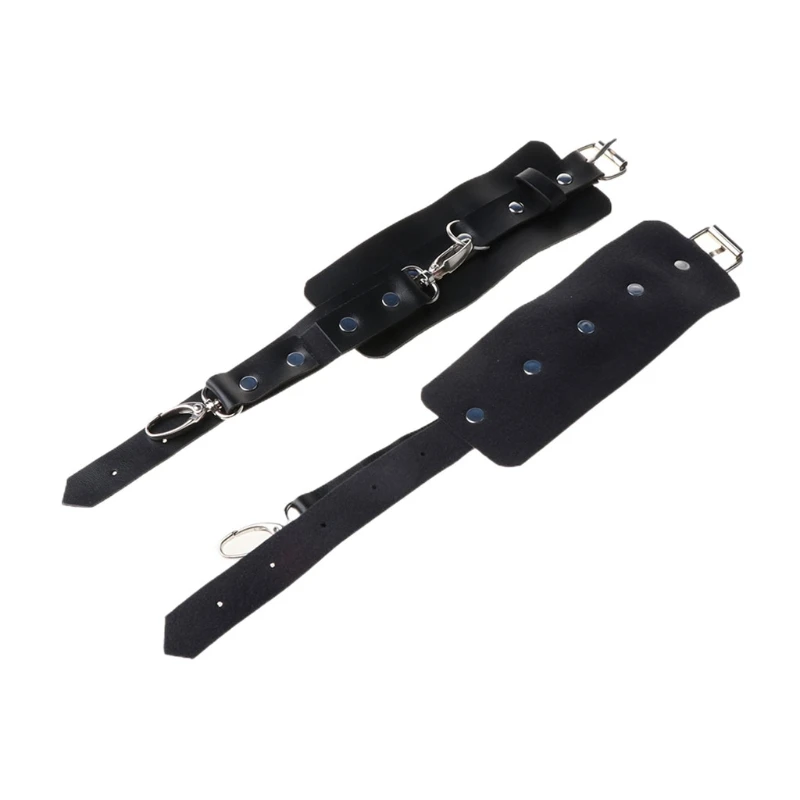 

Womens Sexy Faux Leather Harness Garter Belt Waist Leg Cincher Chain with Cuffs