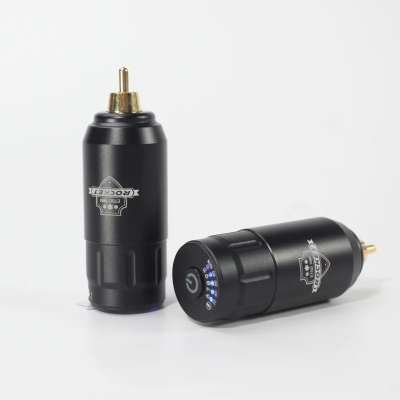 Новая мода Rocket Tattoo мини беспроводной источник Питания RCA соединение для татуировки роторная машина ручка