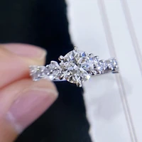 6mm dazzling round cut white zircon ring anniversary gift women wedding banquet party jewelry ring