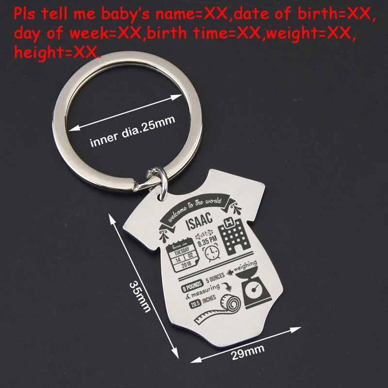 Модный детский комбинезон брелок со статистикой о родах индивидуальная