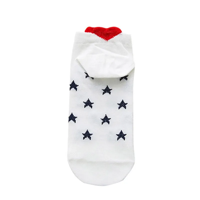 

1 Pairs New Arrivl Women Cotton Socks Pink Cute Cat Ankle Socks Short Women Socks Casual Animal Ear Red Heart Gril Socks 35-40
