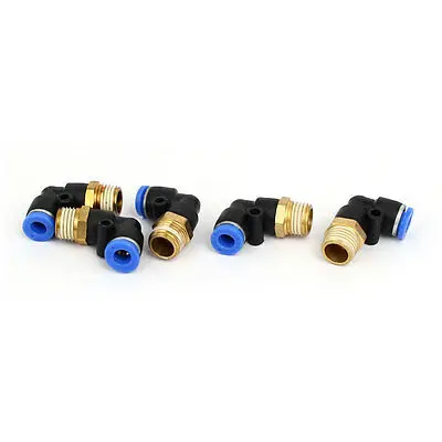 

G1/4 Thread 90 Degree Pneumatic Quick Fitting Couplers 5pcs for 6mm Dia Pipe