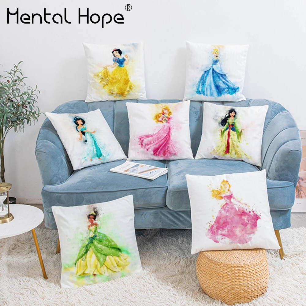 Принт с героями мультфильмов декоративная подушка для дивана крышка плюшевые