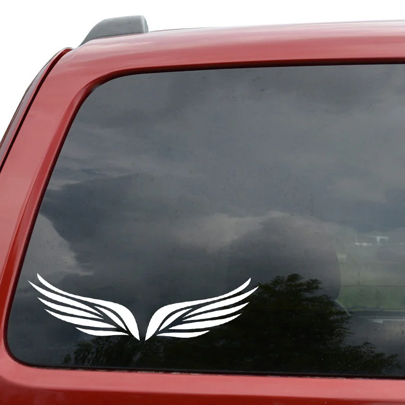 

Car Accessories 2x Bird FEATHER Angel Wings Fashion Car Sticker Black/Silver Vinyl Car-styling Decals 10*5.8CM