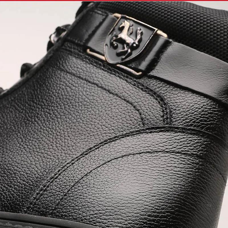 Reetene/Новинка 2019 года мужские ботинки теплые зимние на меху из натуральной кожи