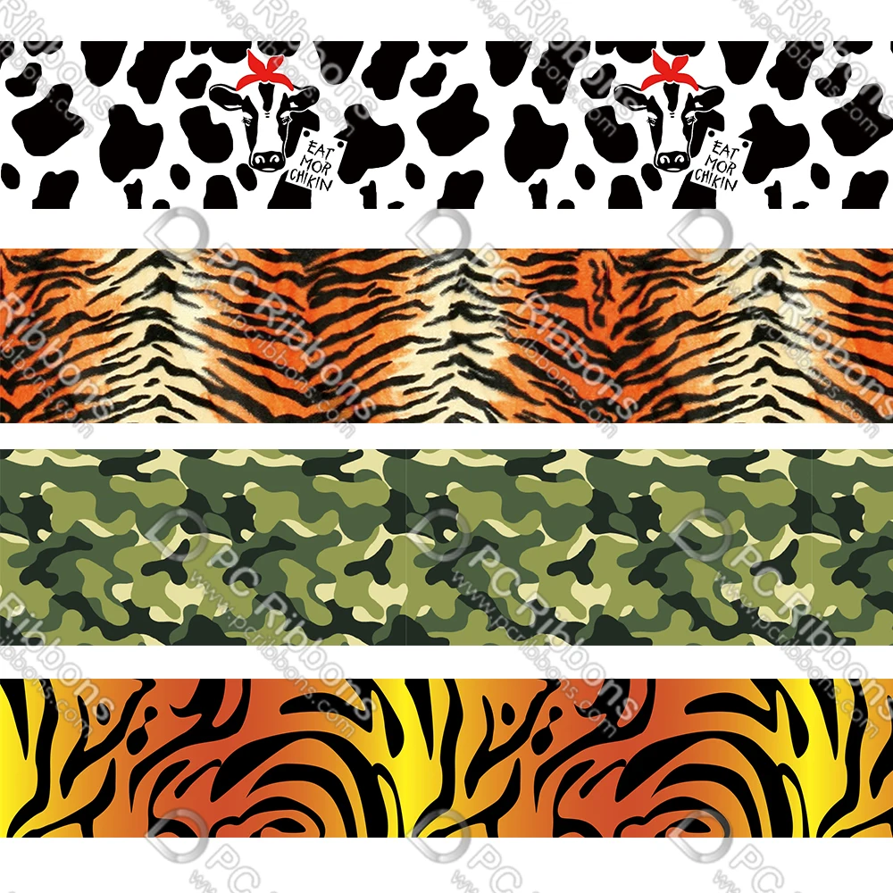 16 75 мм корсажная лента с принтом коровы и тигра для рукоделия Материалы