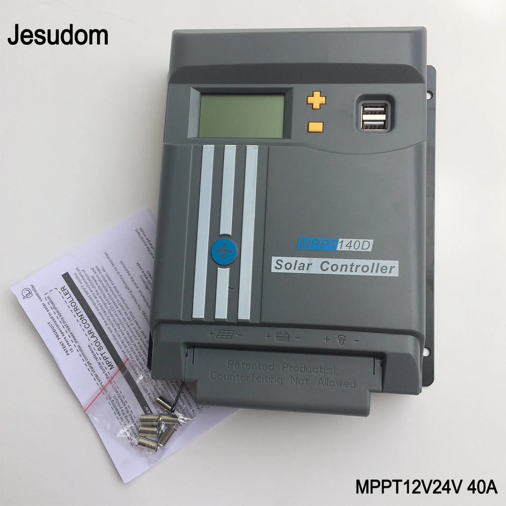MPPT 12В/24В 40A двойной USB ЖК дисплей солнечная панель регулятор батареи контроллер