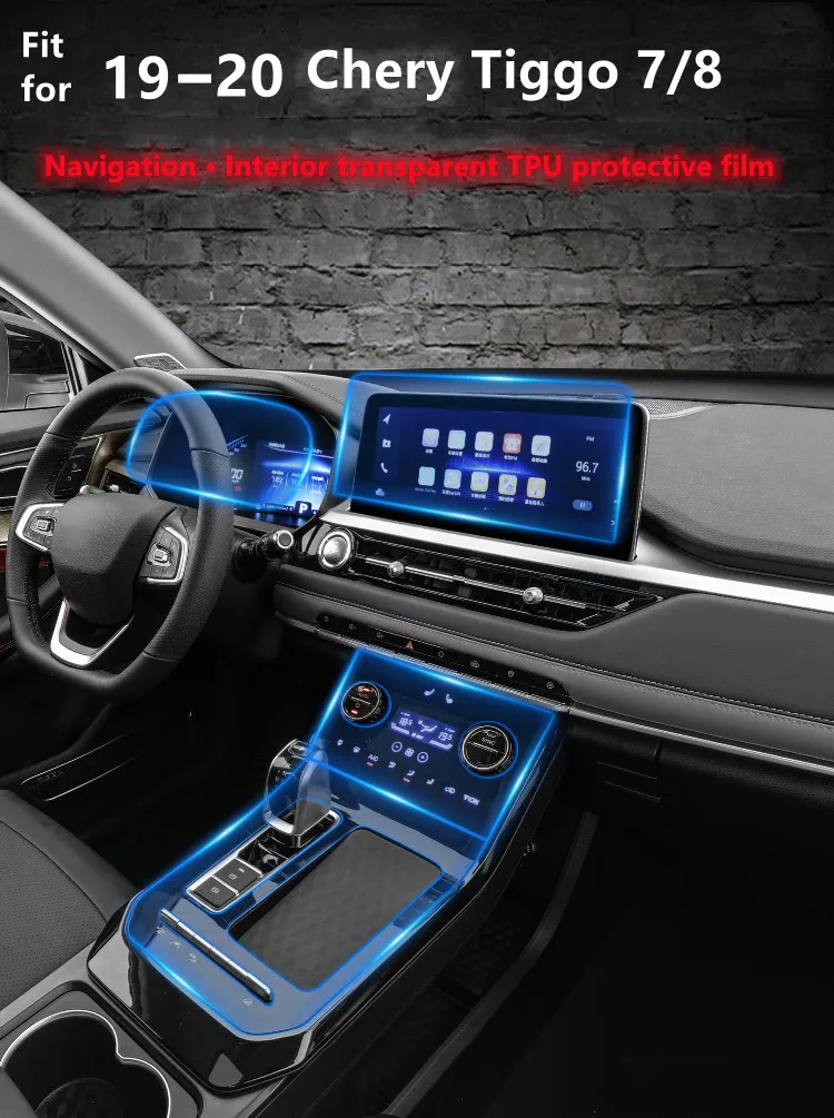 

Lsrtw TPU Car Gear Dashboard Gps Navigation Screen Film Protective Sticker for Chery Tiggo 7 7pro 8 2019 2020 2021 Anti-scratch