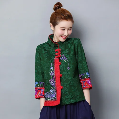 

Autumn And Winter Loose Ethnic Style Jacket Women Embroidery Retro Women Clothes 2019 Flower Womens Jackets 2019 Chinese Style