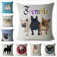 cartoon french bulldog dog print pillow cover cushion covers sofa home decor