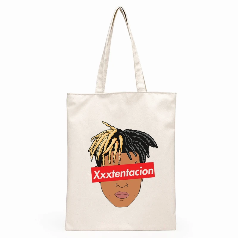 

Rapper Xxxtentacion Hip Hop print Women Handbags Custom Canvas Tote Bag Print Daily Reusable Casual Shopping Bag Shoulder Bags