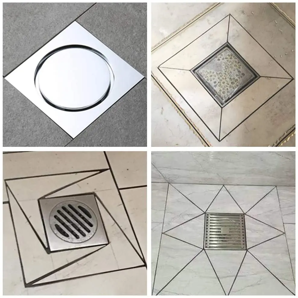 

Stainless Steel Thicken Floor Drain Ruler Multifunction Tile Triangle Ruler Multiple Patterns Bricklayer Bathroom Measuring Tool