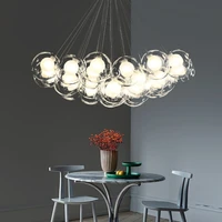 modern led chandelier can be used in nordic living room chandelier bedroom color transparent glass lampshade hanging lamp