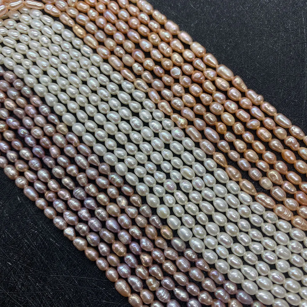 

Natural Freshwater Pearl Beads High Quality Rice Beads Jewelry Making DIY Necklace Bracelet Accessories Exquisite Charm Lady